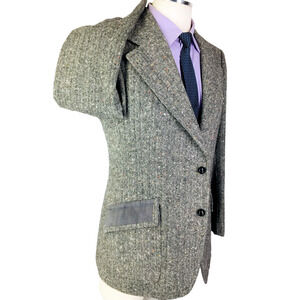 42R Corte Ingles Spain Mens Vtg 2 Bttn Full Canvas Wool Tweed Blazer Sport Coat
